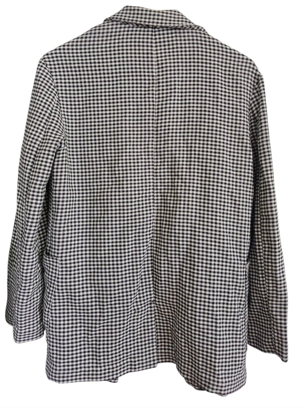 Bershka Black & White Gingham Double-Breasted Blazer - Picture 6 of 7